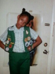 Me with my Girl Scout badges